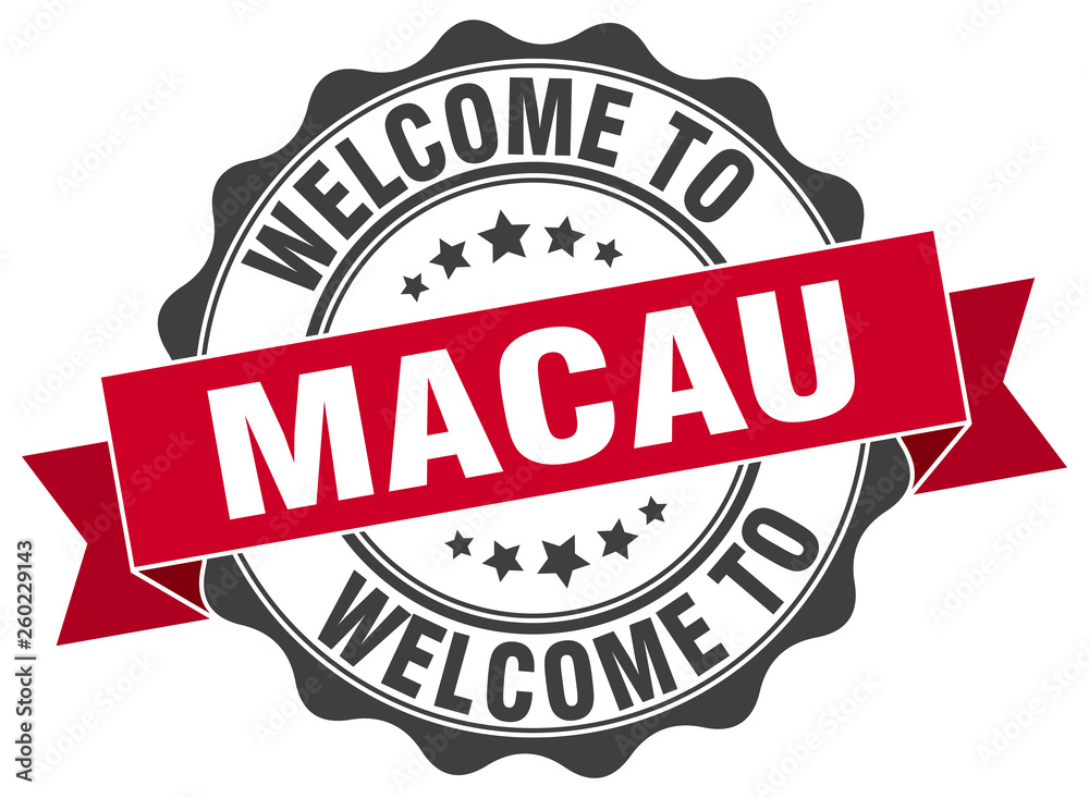 Fototapeta premium Macau round ribbon seal