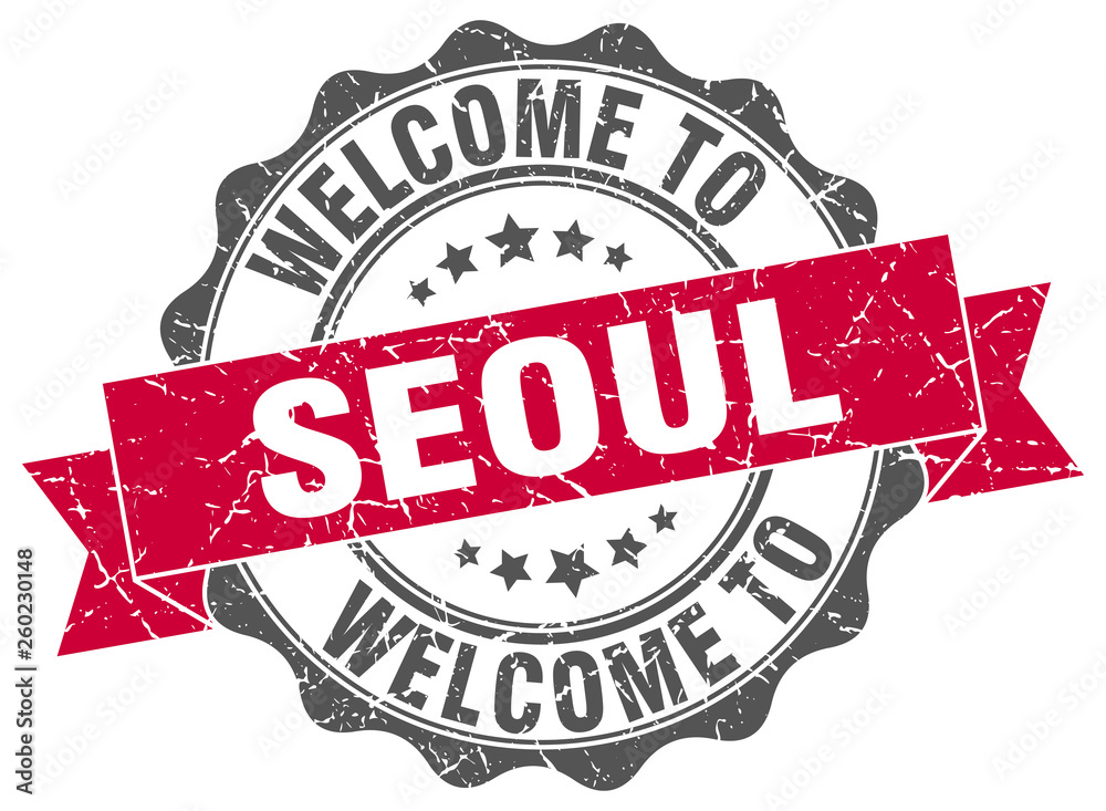 Obraz premium Seoul round ribbon seal