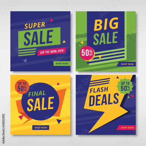 Set of promotion square banners. Vol.1