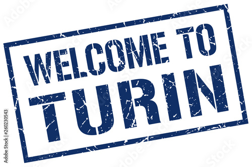welcome to Turin stamp