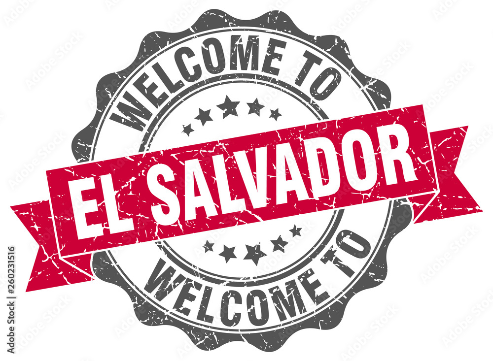 Obraz premium El Salvador round ribbon seal