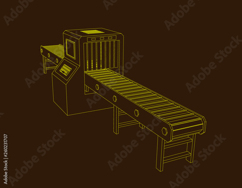 Empty conveyor belt with mo...