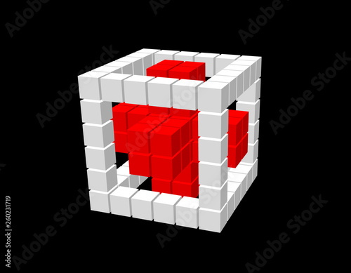 Abstract 3d cube from cubes...