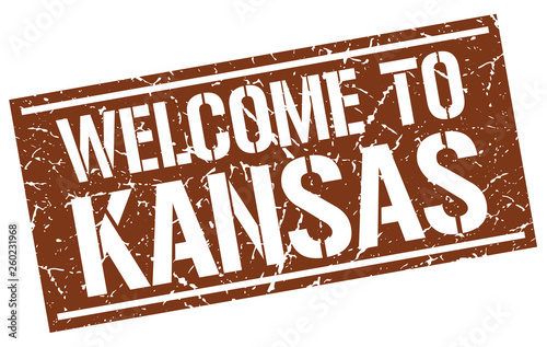 welcome to Kansas stamp