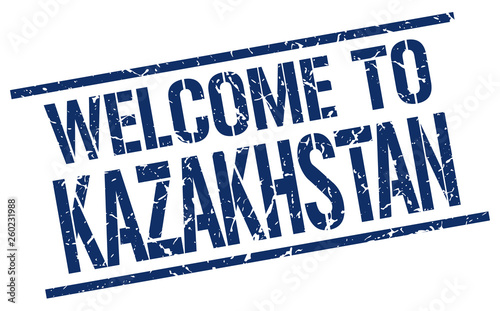 welcome to Kazakhstan stamp