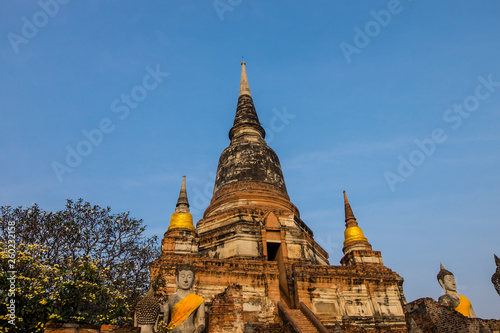 big pagoda at Wat Yai Chai Mongkol at Ayutthaya  Thailand