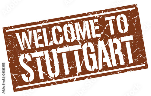 welcome to Stuttgart stamp