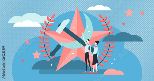 Communism vector illustration. Flat tiny social ideology persons concept.