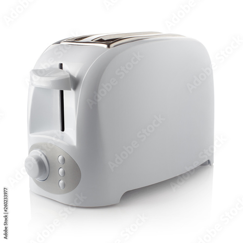 White bread toaster, isolated on white background
