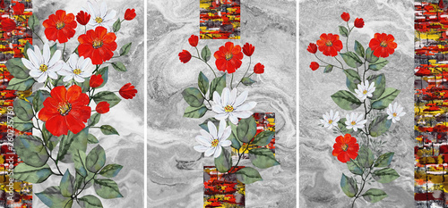 Cuadro en lienzo Collection of designer oil paintings