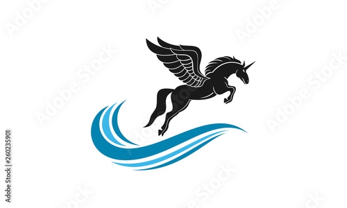Pegasus and wave icon