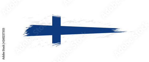 Flag of Finland in grunge brush stroke.