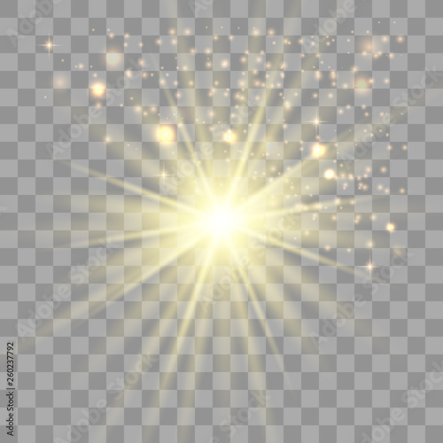 Gold glowing light explodes.