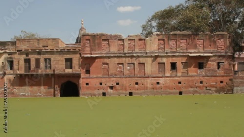 The courtyard, the brick wall of the fortress, an ancient Palace in Dheli photo
