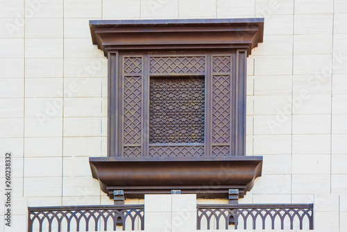 Arabic ornament on the window on the wall