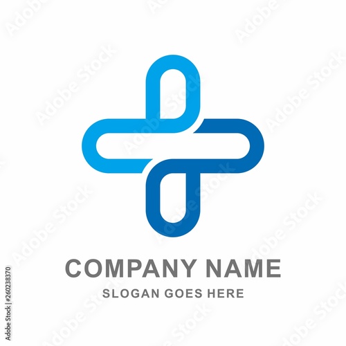 Medical Pharmacy Healthcare Geometric Cross Hospital Clinic Wellness Business Company Stock Vector Logo Design Template