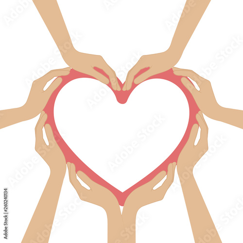 human hands form a heart vector illustration EPS10