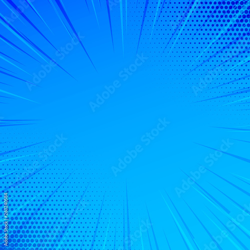 Blue Sunburst with Raised Beam Lines for Dimension and Blank Center Space Design business Empty template isolated Minimalist graphic layout template for advertising