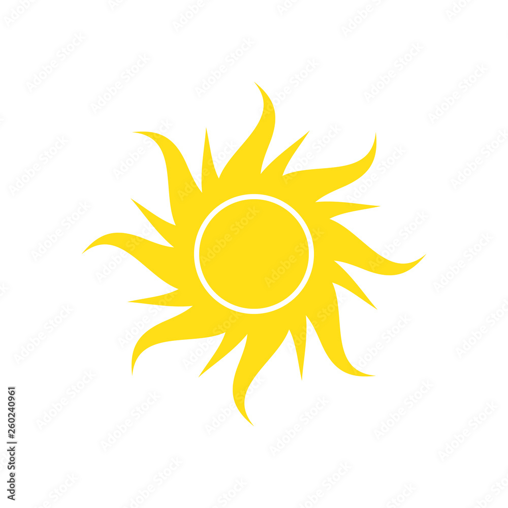 Sun icon on white background for graphic and web design, Modern simple vector sign. Internet concept.