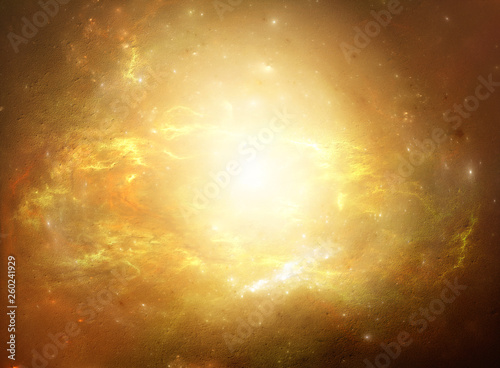 Abstract Artistic Multicolored Bright Nebula Galaxy In Deep Space Artwork Background