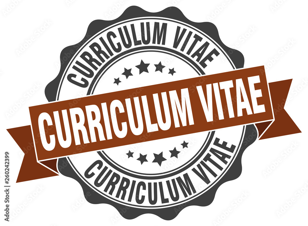 curriculum vitae stamp. sign. seal
