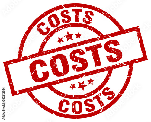 costs round red grunge stamp