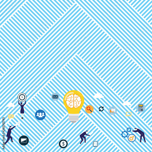 Business Digital Marketing Symbol, Element, Campaign and Concept Flat Icons Design business concept Empty copy space modern abstract background
