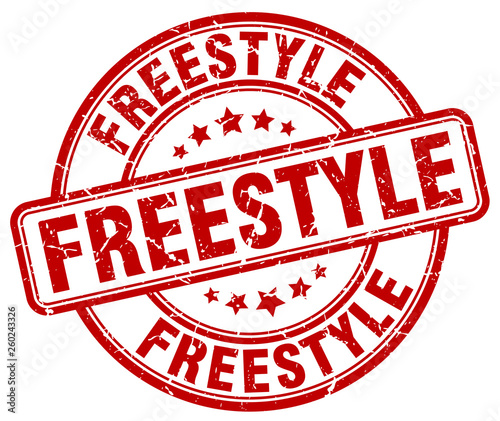 freestyle red grunge round vintage rubber stamp