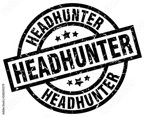 headhunter round grunge black stamp
