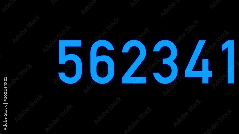 Loopable: Exponential growth concept. Sliding digits of number growing faster and faster according to exponential law. Blue digits on black background. Loopable: Exponential growth concept. Sliding digits of number growing faster and faster according to exponential law. Blue digits on black background.