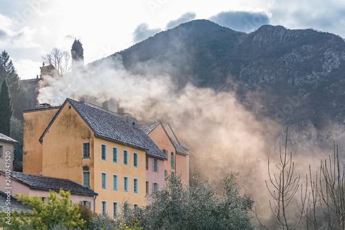  Sospel, beautiful french village, typical houses, with the mountains in background