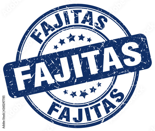 fajitas blue grunge round vintage rubber stamp