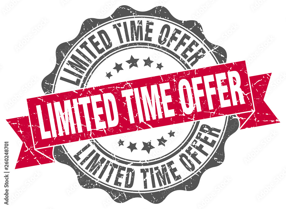 Fototapeta premium limited time offer stamp. sign. seal