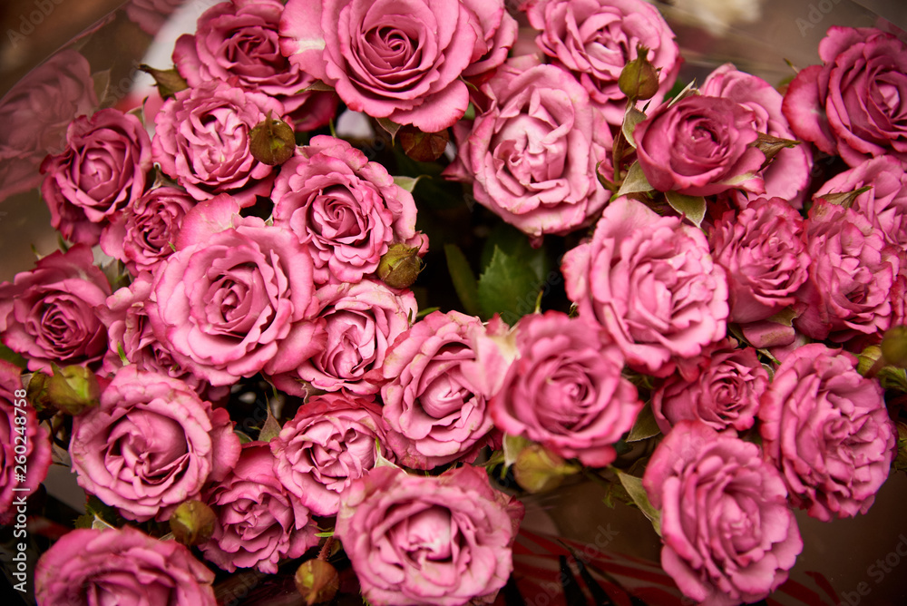 Bouquet of pink roses close-up. Bouquet of pink roses close-up.