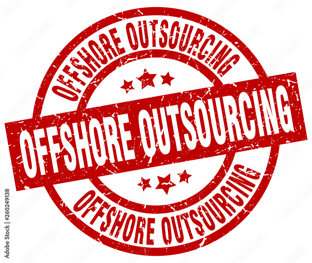 offshore outsourcing round red grunge stamp offshore outsourcing round red grunge stamp