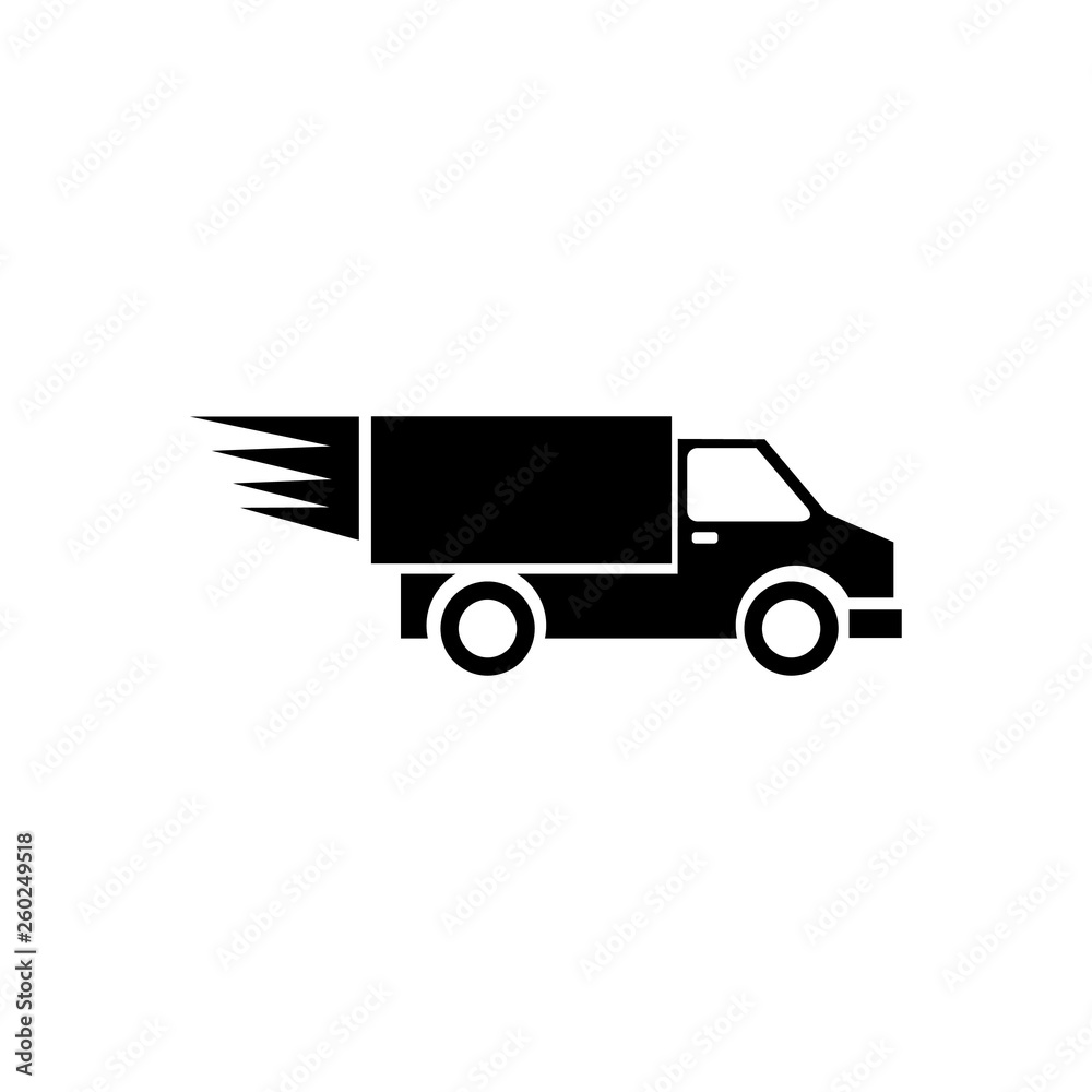 Black delivery truck