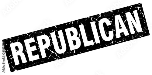 square grunge black republican stamp
