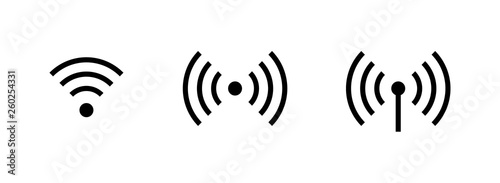 Free wi-fi isolated logo wireless. Set vector icons.