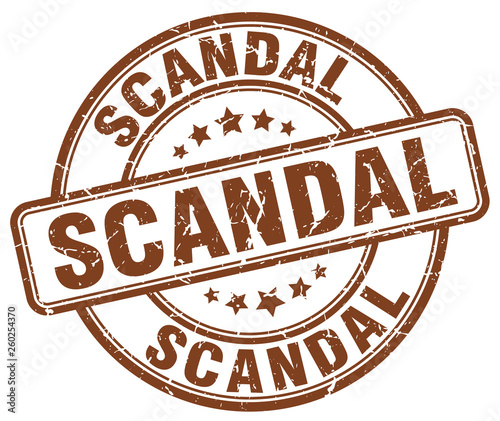 scandal brown grunge round vintage rubber stamp