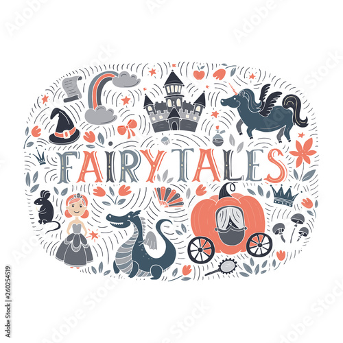 Fairy tales illustration isolated on white background © darijashka