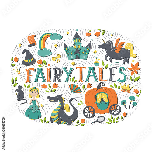 Fairy tales illustration isolated on white background