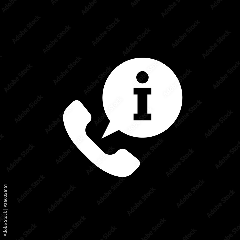 Call Info icon isolated on background. Calling Information icon simple sign. Vector illustration. For web site, mobile, app, UI pictogramm Call Info icon isolated on background. Calling Information icon simple sign. Vector illustration. For web site, mobile, app, UI pictogramm