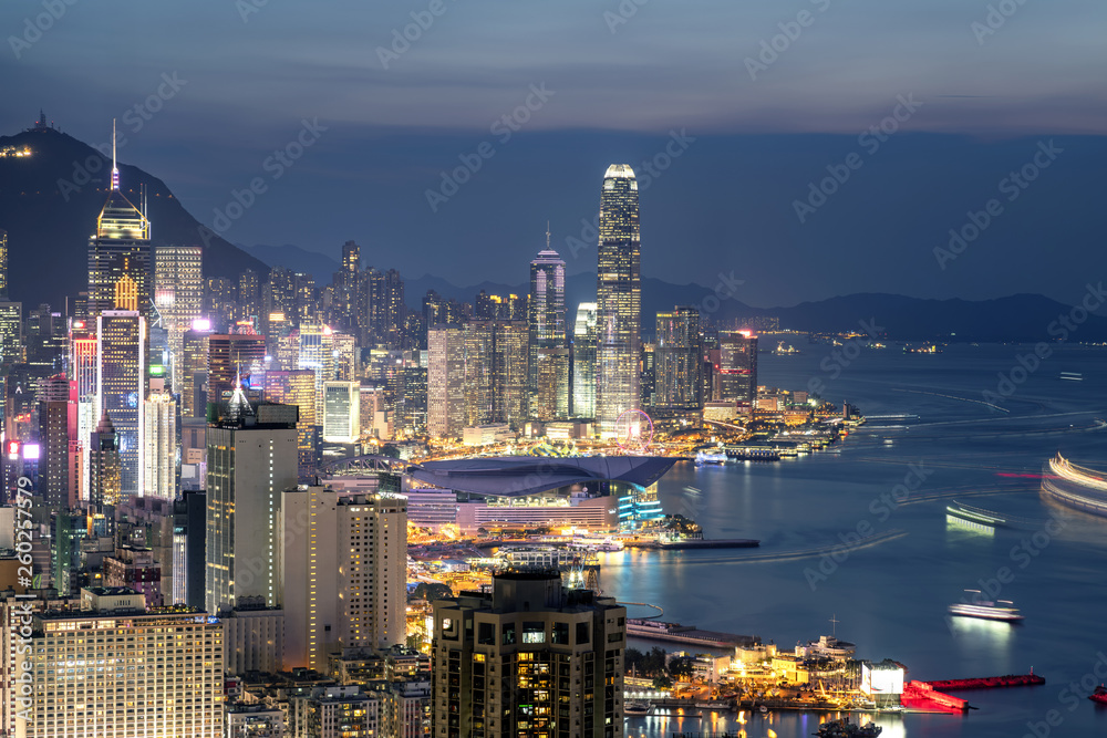 Fototapeta premium 香港维港夜景