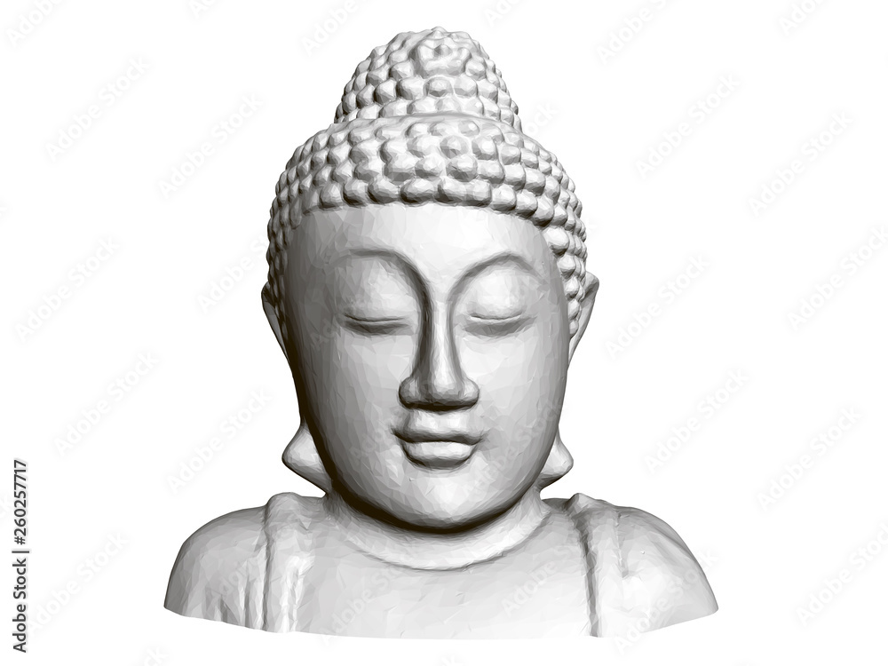 Buddha statue. Front view. 3D. Polygonal statue of Buddha Buddha statue. Front view. 3D. Polygonal statue of Buddha