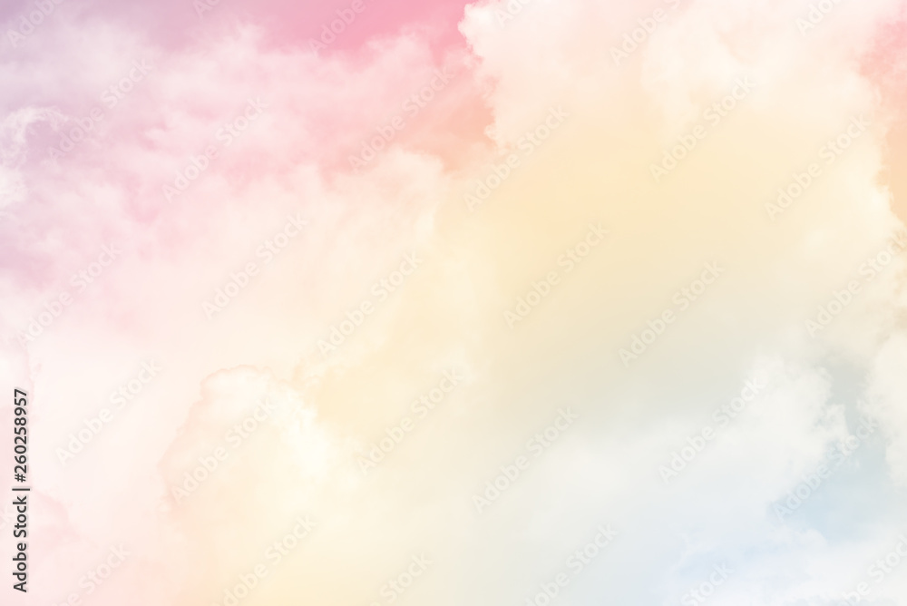 Sun and cloud background with a pastel colour Sun and cloud background with a pastel colour