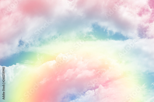 Sun and cloud background with a pastel colour