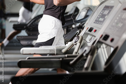 Black African American  young man doing cardio workout at the gym © Samuel B.