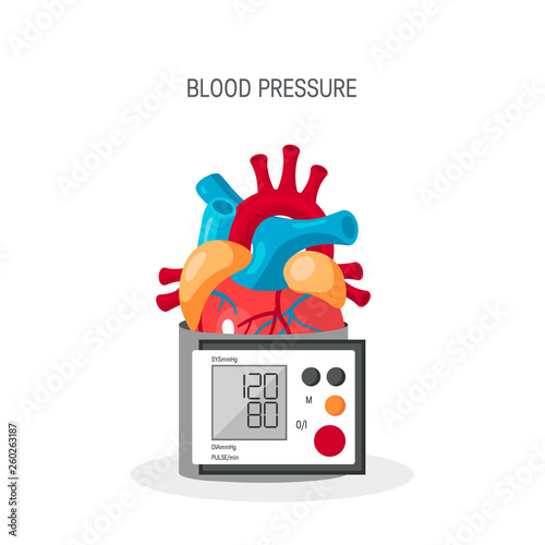 Blood pressure concept in flat style, vector