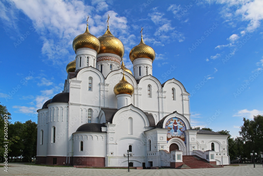 Assumption Cathedral of the Russian orthodox church, Yaroslavl. Golden ring of Russia.