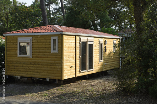wooden mobile home